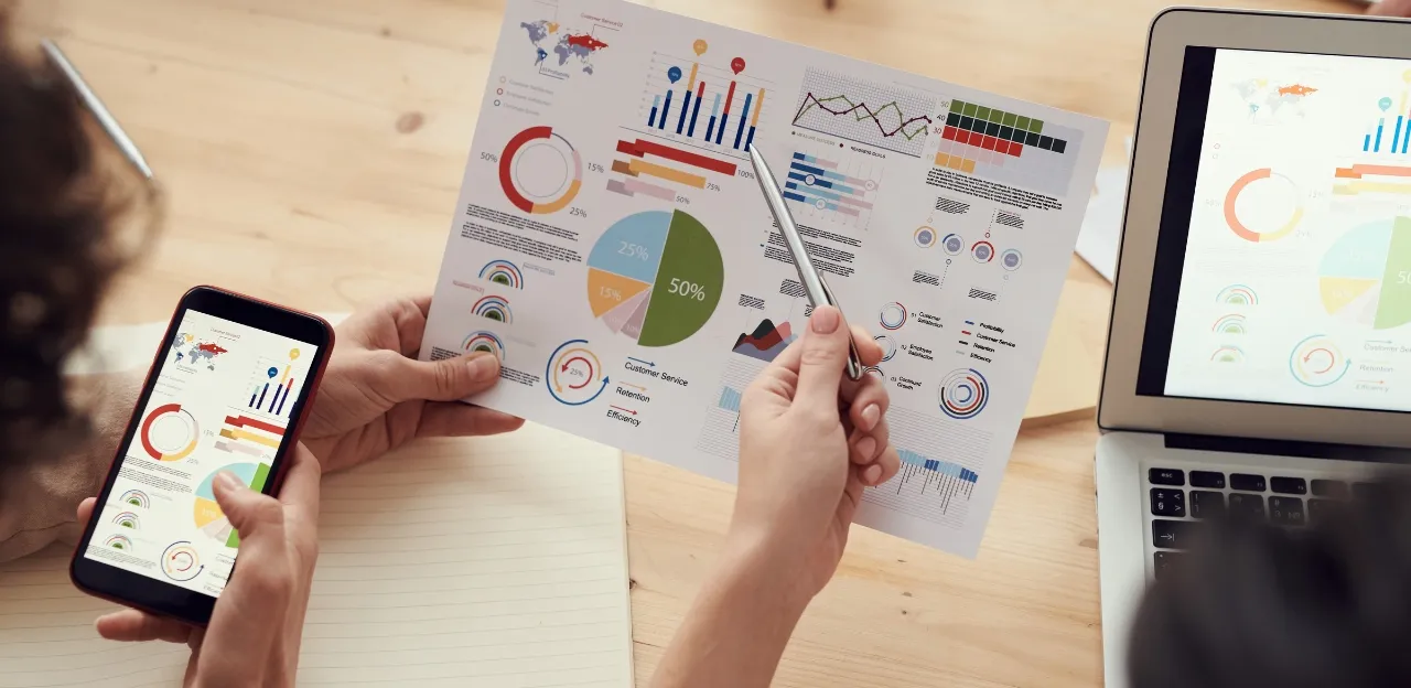 A person with a commerce or business background standing at a crossroads between traditional roles and a future in data analytics.